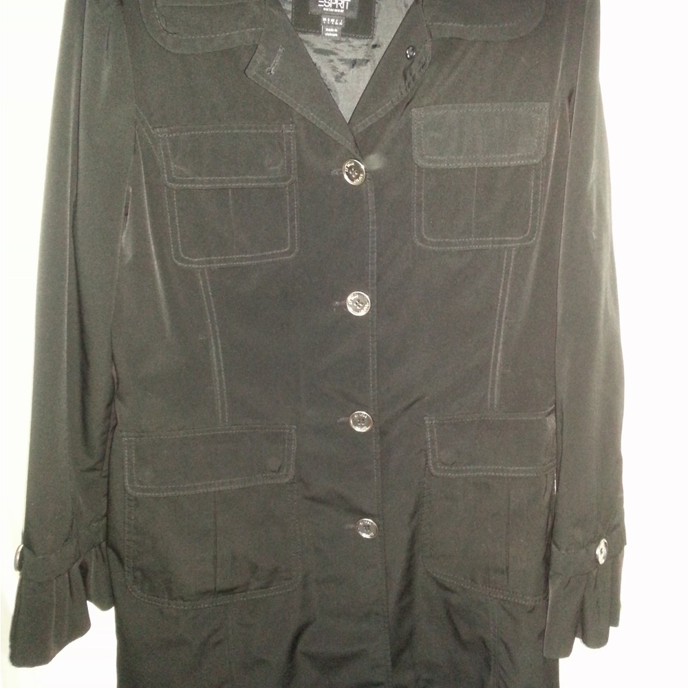 Esprit Black Trench Coat Classic Design